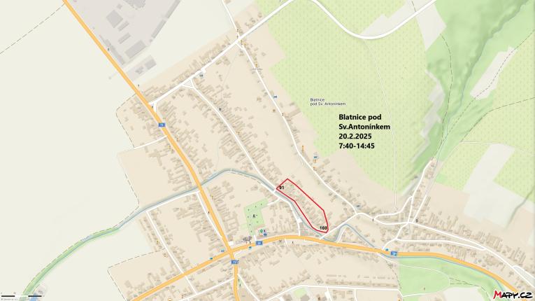 Přerušení dodávky elektrické energie 20.2.2025